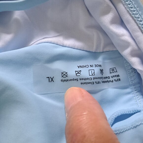 Binlowis V-Neck Push up One Piece Swimsuit Blue/Floral Print XL NWT - Picture 9 of 9